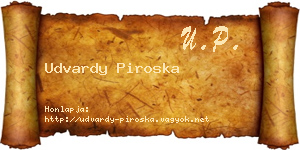 Udvardy Piroska névjegykártya