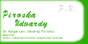 piroska udvardy business card